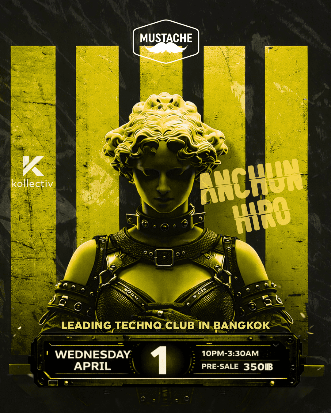 Event poster for techno club night