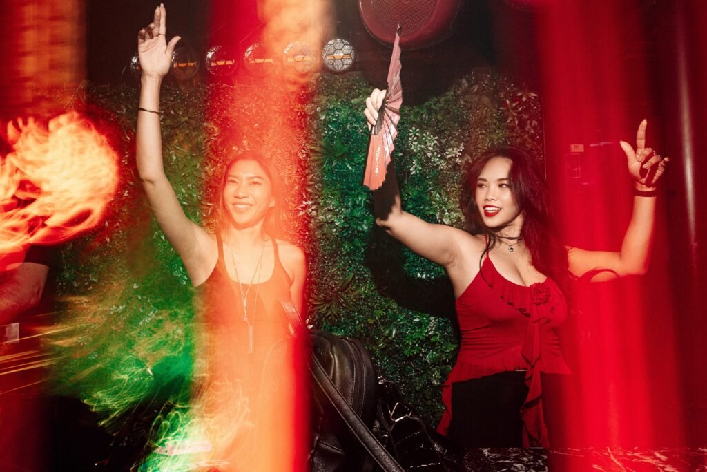 Crowd on the dancefloor at Mustache Bangkok, house and techno club in Silom