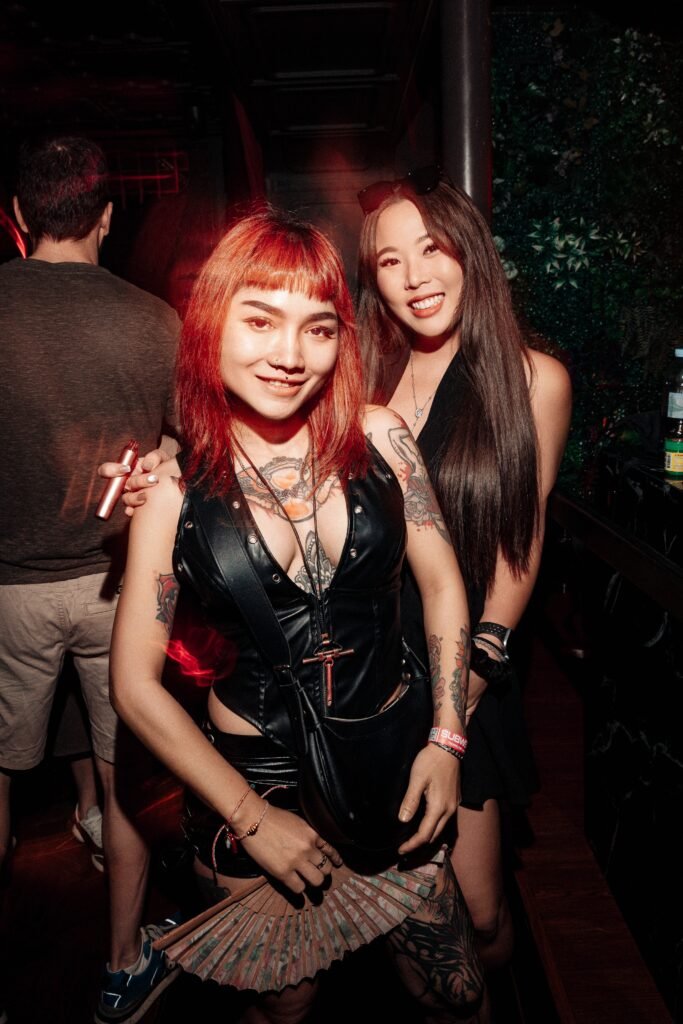 Crowd on the dancefloor at Mustache Bangkok, house and techno club in Silom