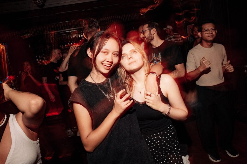 Crowd on the dancefloor at Mustache Bangkok, house and techno club in Silom