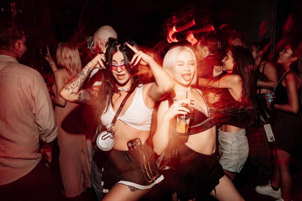 Crowd on the dancefloor at Mustache Bangkok, house and techno club in Silom