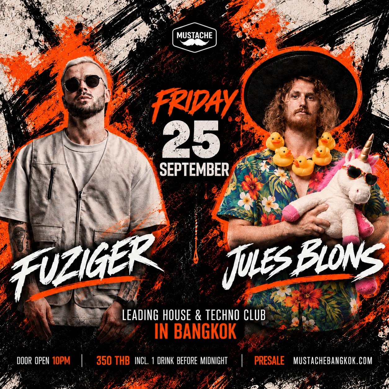 Fuziger and Jules Blons at Mustache Bangkok, Friday 25 September