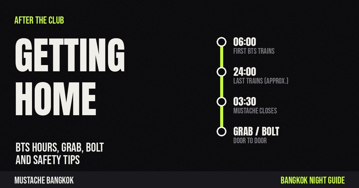 Getting home after a night out in Bangkok: BTS hours, Grab and Bolt